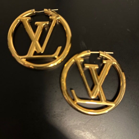 **Louis Vuitton Louise Hoop GM Earrings - Authentic & Lightly Used!** - Picture 2 of 14